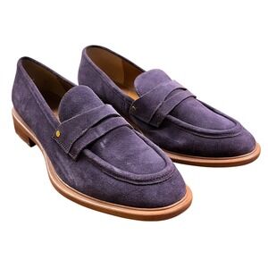 FRANCO SARTO Purple Suede Leather Penny Loafers Sz 8M Dress Shoes Dark Academia